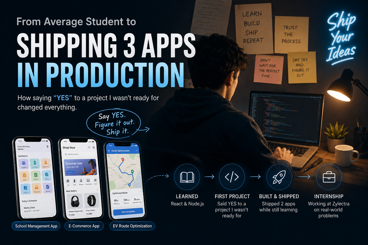 From Average Student to Shipping 3 Apps in Production